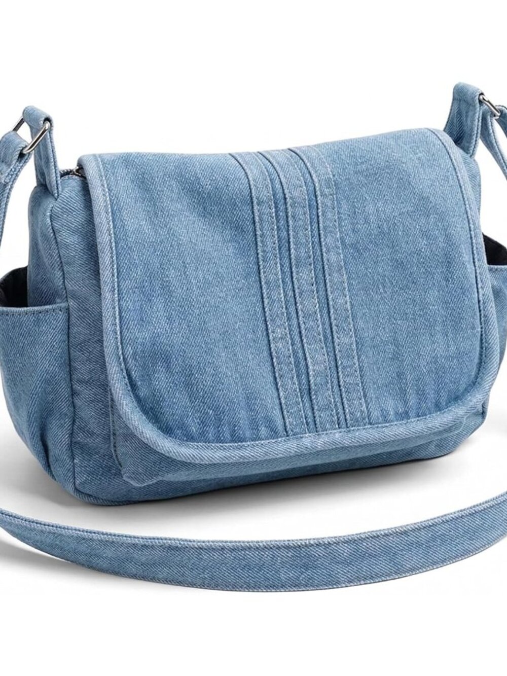Denim Crossbody Bag for Women Blue Jean Purse Shoulder Handbag